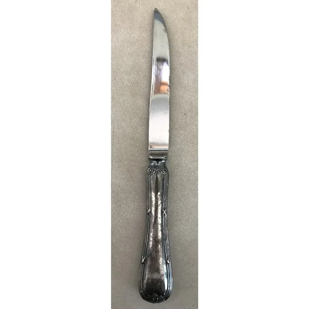 Vintage Antique Ellington Sheffield England Silverplate Serrated Steak Knife